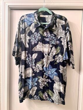 Tommy Bahama Men's Tropical Floral Short-Sleeve Button Down Shirt Size XL